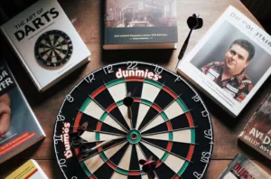 Image of books and darts for the 3 amazing darts books that you must read