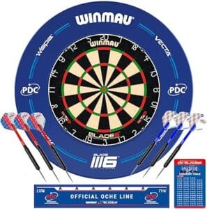Blade 6 Winmau dartboard as used in all professional PDC darts tournaments