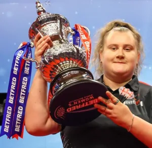 Beau Greaves lifts PDC Womens World Matchplay trophy