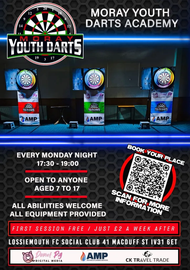 Moray youth darts information banner