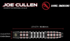 Joe Cullen darts with dimensions for 23g dart