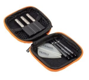 Smaller than a wallet darts set and case