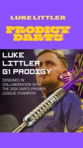 Stunning image of the Luke Littler G1 Prodigy darts