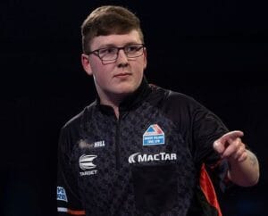 Young Irish star Keane Barry is a stacker of darts due to the angle his darts land in the board