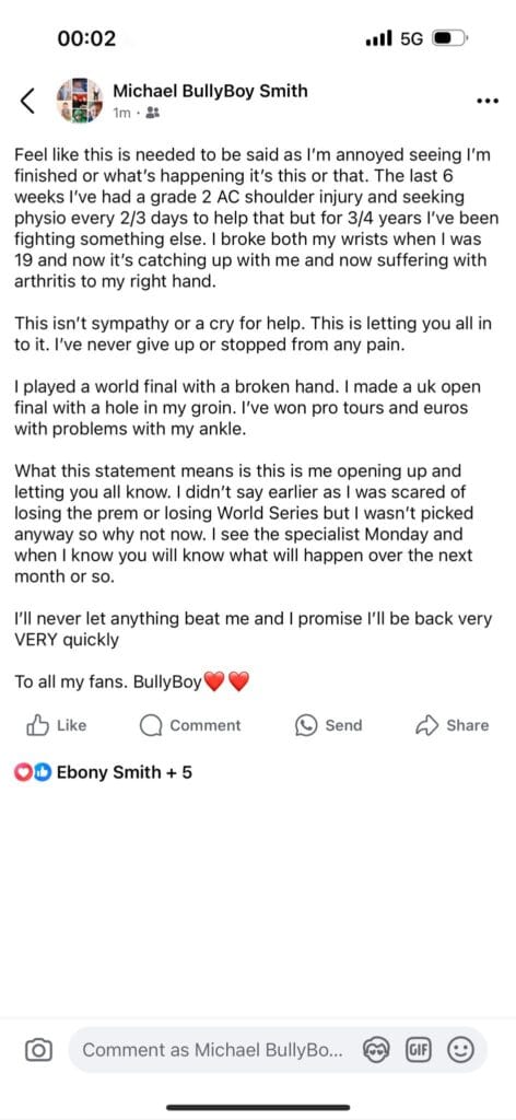 Michael Smith opens up on his many injuries