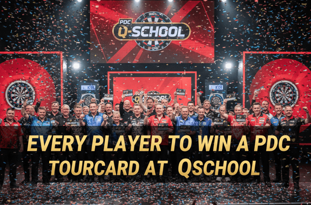 I have collected the data for every player to win a PDC tourcard at Qschool since its inception